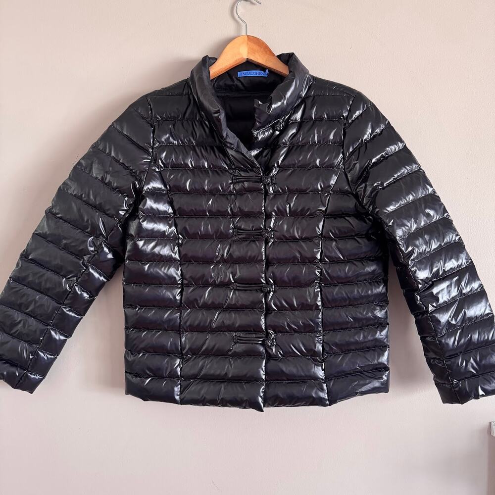 J.McLaughlin Hayes Shiny Black Down Puffer Jacket Coat - Picture 2 of 6